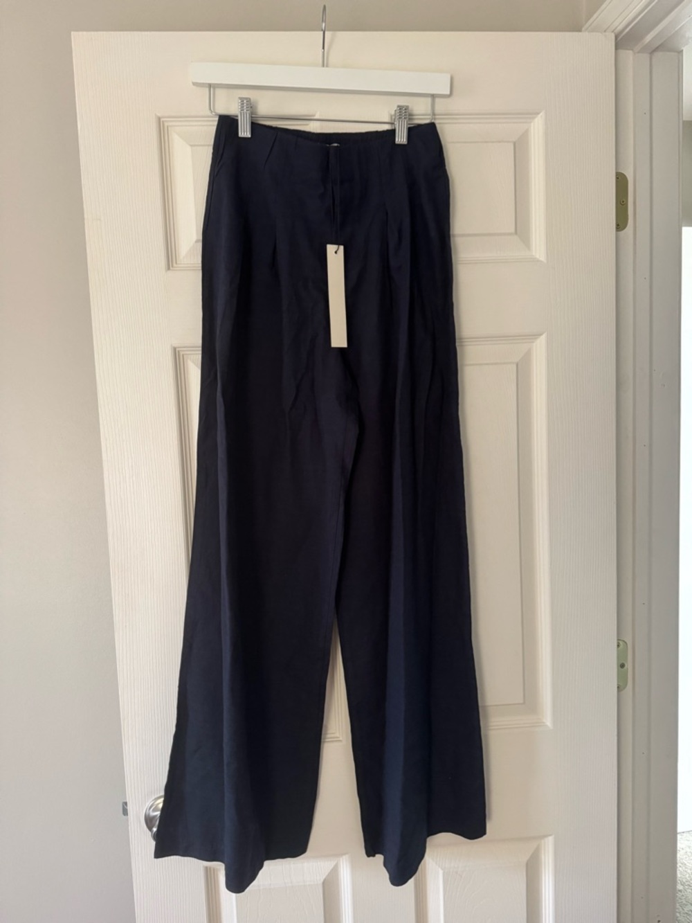 Women’s NEW navy blue flare pants small from mustard seed wide leg